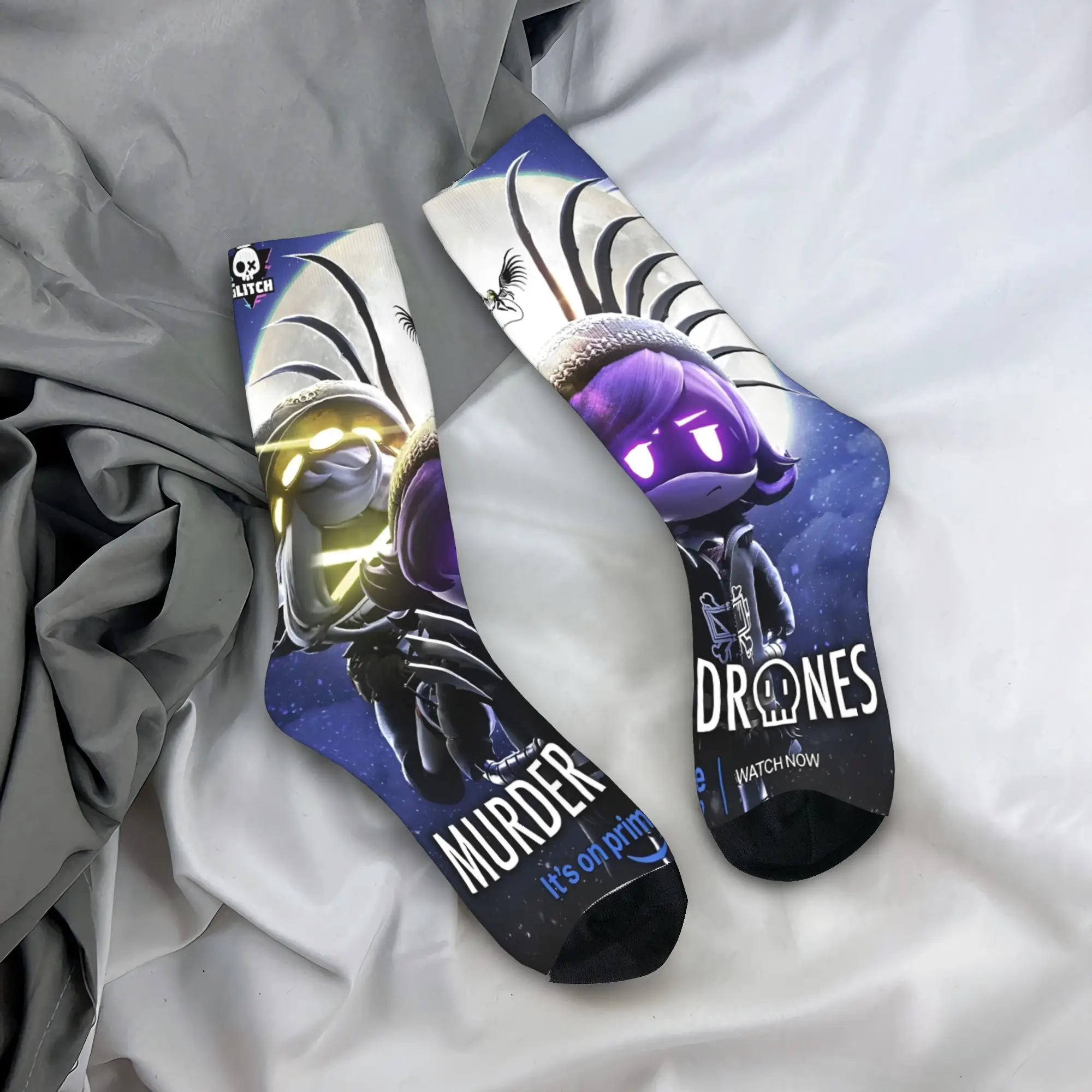 Adults Men Socks Murder Drones  Stockings Autumn Trendy Soft Breathable Socks Pattern Outdoor Anti Skid Socks