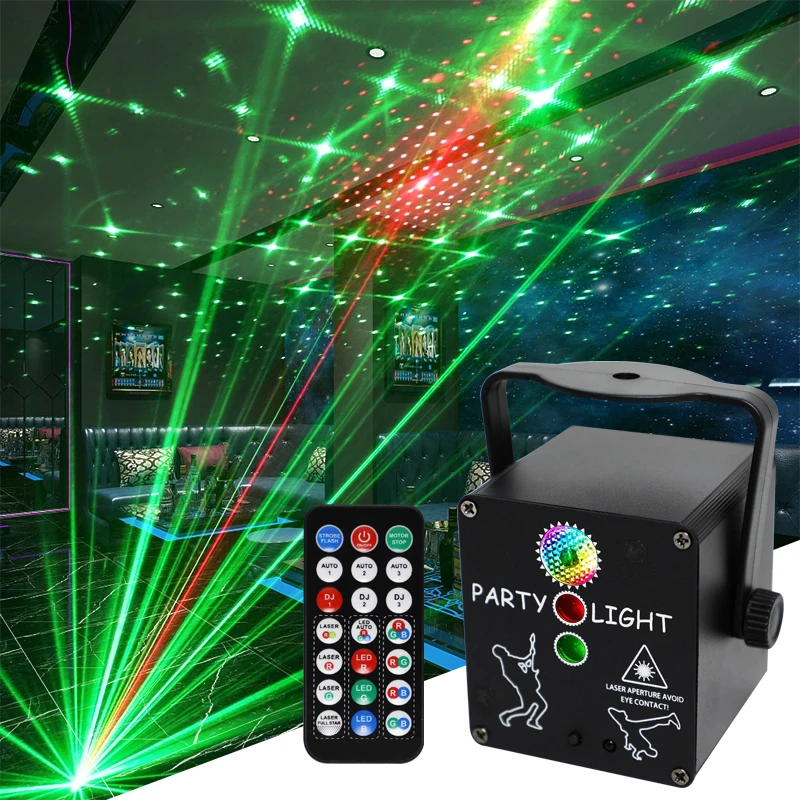 HCWE Disco Lamps USB Mini Party Lights Portable Projector Colorful RGB DJ Stroboscopes Stage Lighting For Bar Club Karaoke Light