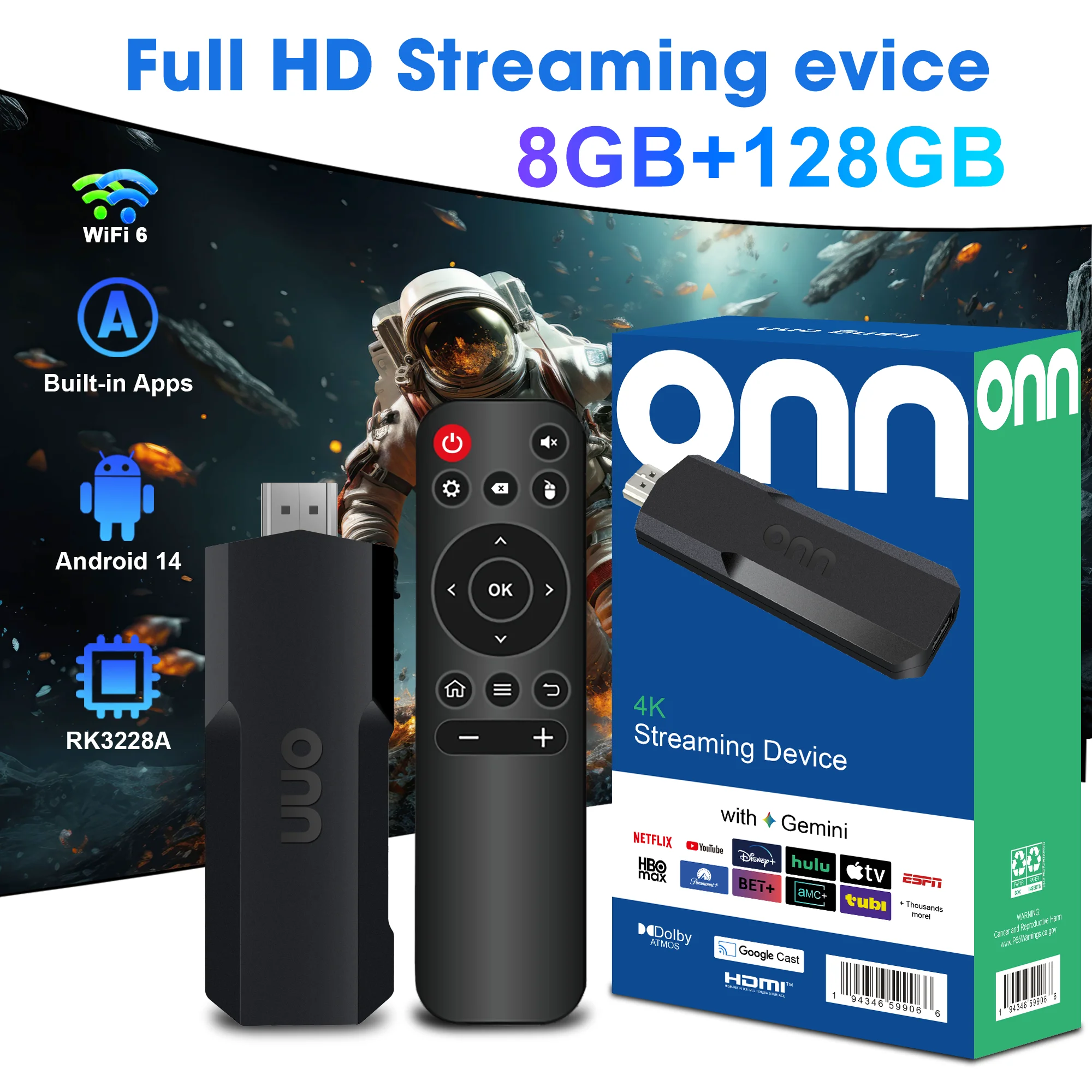 Smart Tv Stick - Taşınabilir ONN F2 Akıllı Dongle TV