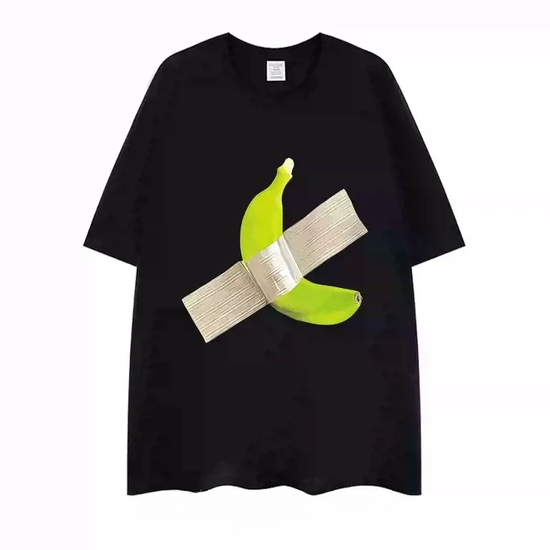 2026 Street Fun: Striped and Patterned Heavy-duty Pure Cotton Couple's Short-sleeved Unique Design Loose T-shirt