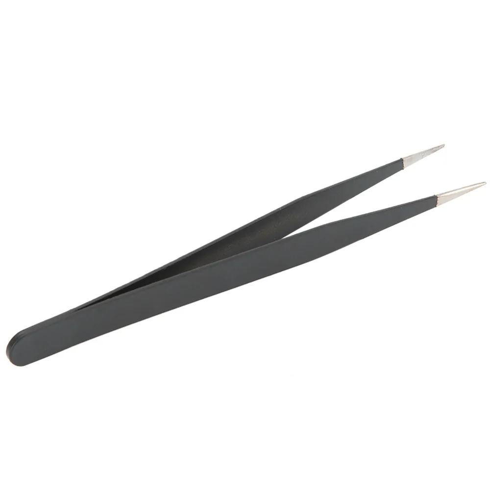 10Pcs Straight Tip Precision Tweezers Pointed Tip Ergonomic Grip Anti Static Tweezers Eyelash Extension Tweezers
