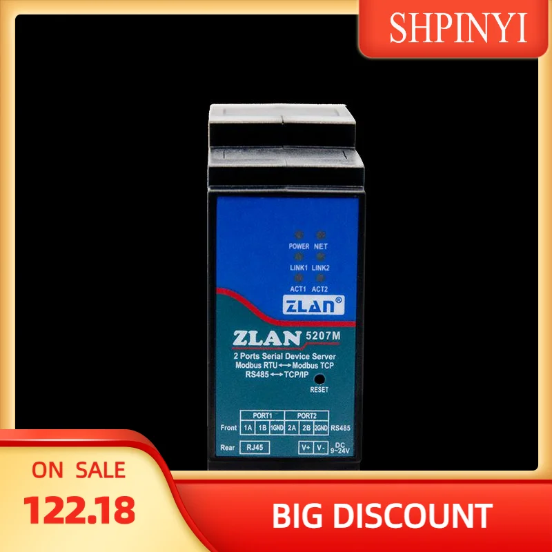 

ZLAN7110MI MQTT Промышленный преобразователь RS232/485/422 в Wi-Fi Шлюз Modbus Rs485 в последовательный сервер Wi-Fi