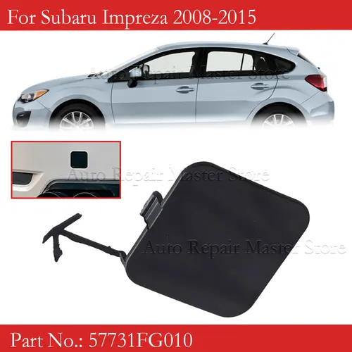 Imagen 2 del producto 57731FG010 cubierta de tapa de ojo de gancho de remolque de parachoques trasero de coche compatible con Subaru Impreza 2008 2009 2010 2011 2012 2013 2014 2015 plástico negro