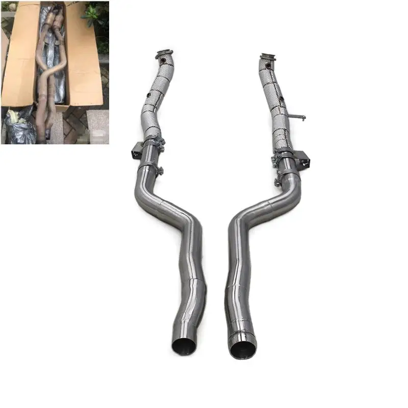 Tubo de escape para coche de carreras para Mercedes-Benz CLS63/CLS63S AMG 2007-2017, sistema de escape de flujo libre SS304, colector de escape para calle