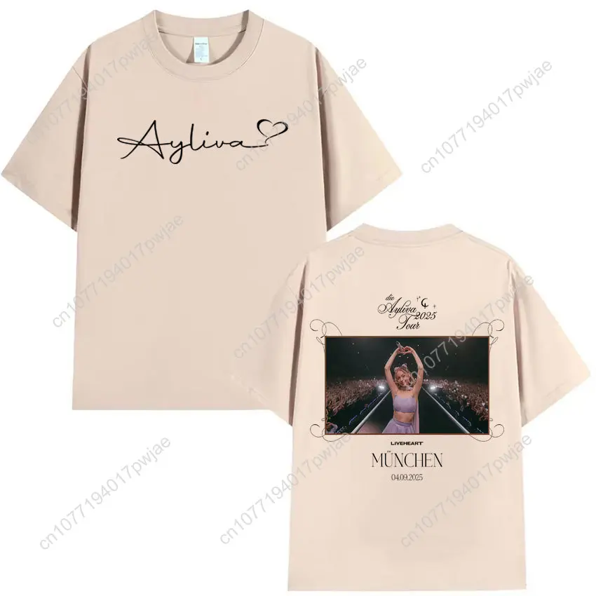 Chanteur Ayliva Tour 2025 t-shirts gothique à manches courtes surdimensionné T-shirt hommes femmes à la mode graphique Streetwear imprimé décontracté Y2K hauts