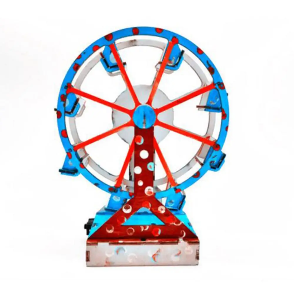 3D madeira elétrica Ferris Wheel Puzzle Toy para crianças, modelo de construção, DIY Educação Toy