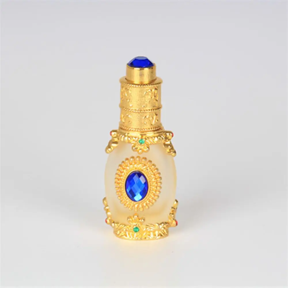 1PC Vintage Metal Perfume Bottle Arab Style Essential Oils Dropper Bottle Container Middle East Weeding Decoration Gift