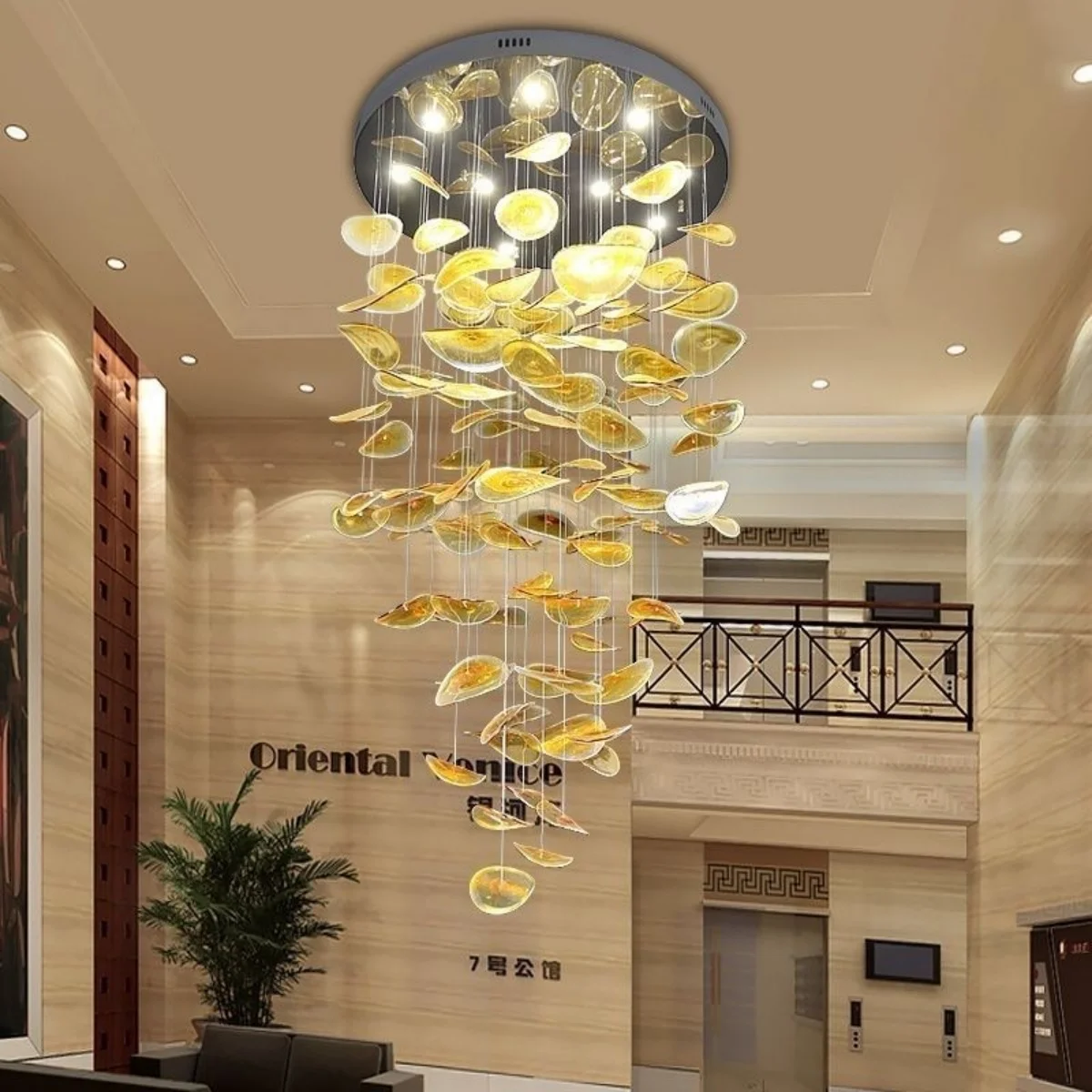 

Lotus Leaf Chandelier Lighting Fixture for Home Decorative Lighting Modern Simple Style Lotus Leaf Shaped Suspension Lamp