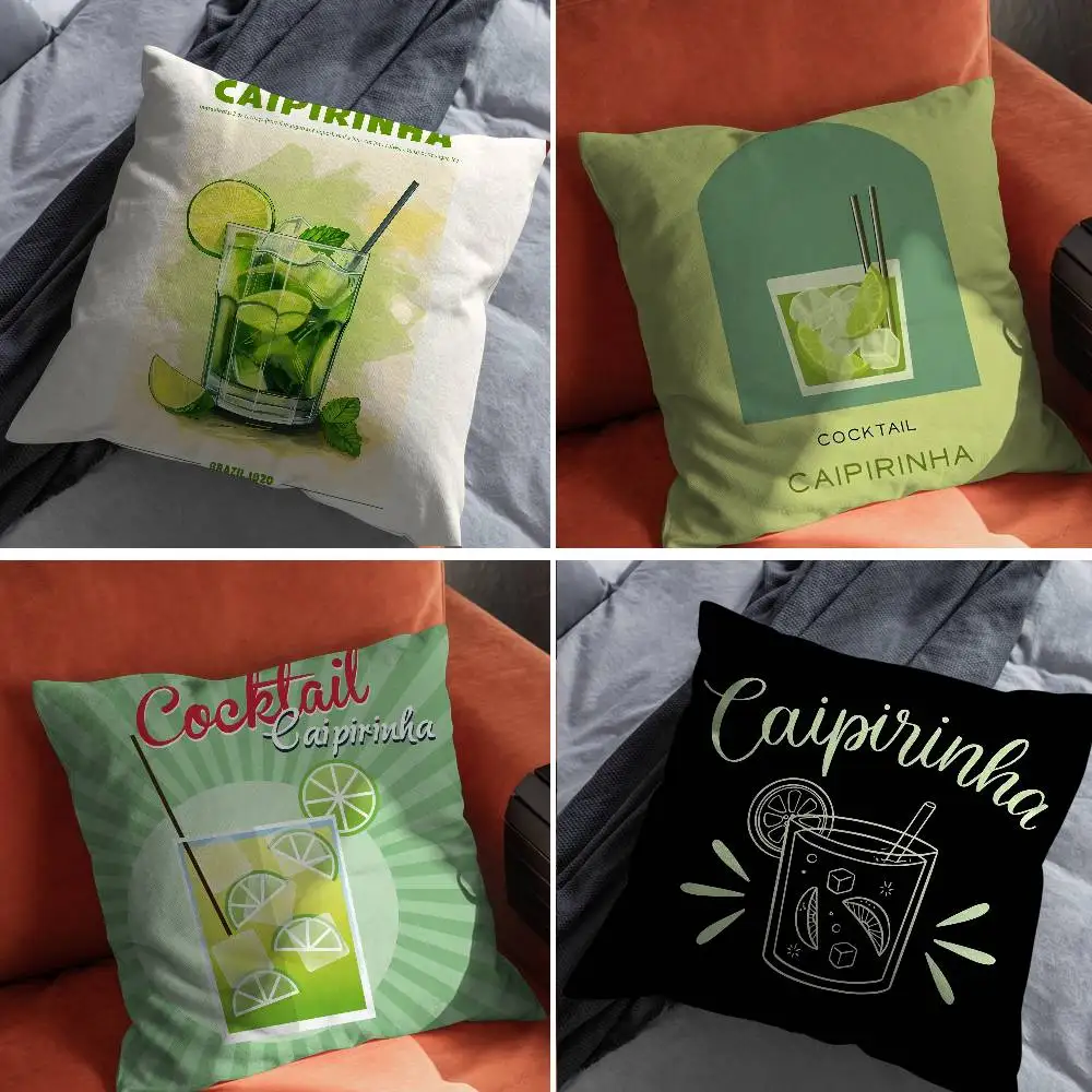 

Caipirinha Cocktail Pillow Case For Car Pillows 60x60 Cushions Luxury Double sided Cover Home and Decoration Sofa 30x30