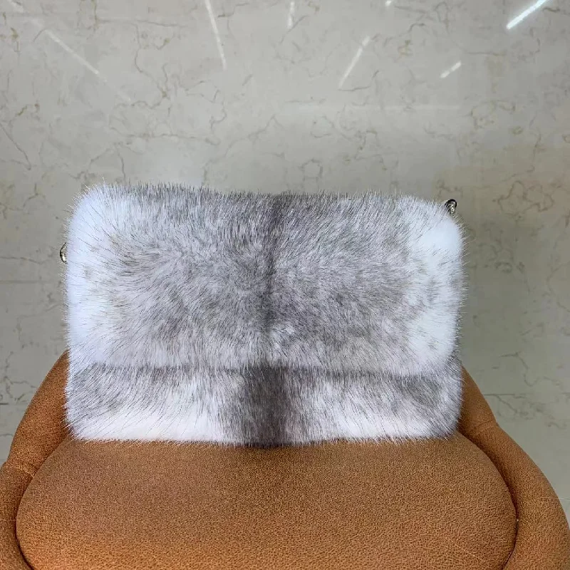 Luxury Handbags Ladies Crossbody Single Shoulder Bag Real Mink Fur Bag For Women Winte Evening Bags Ladies Fluffy Handbag