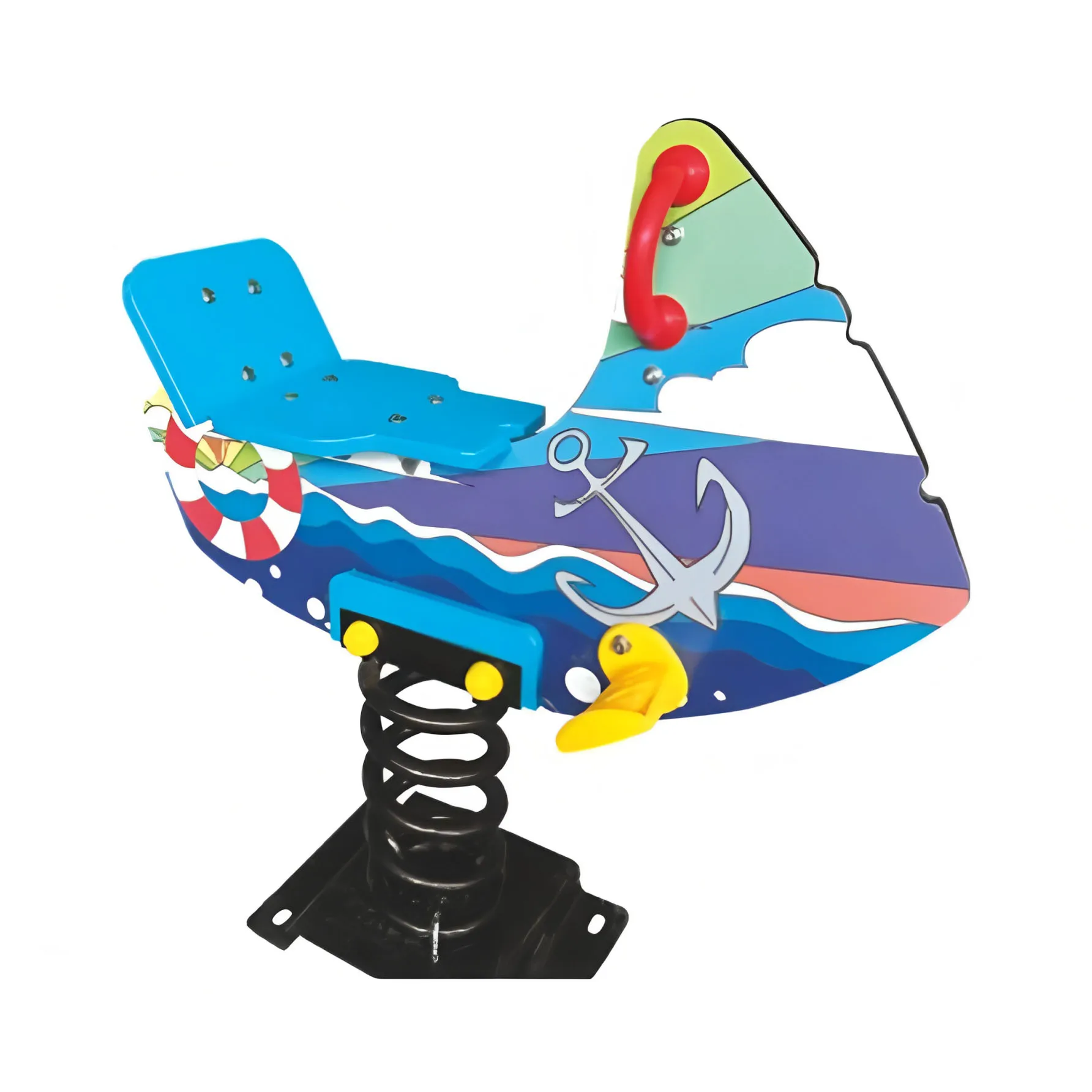 High Quality Plastic Kids Rocking Horse Outdoor Playground Equipment for Educational Kindergarten School Daycare Airport