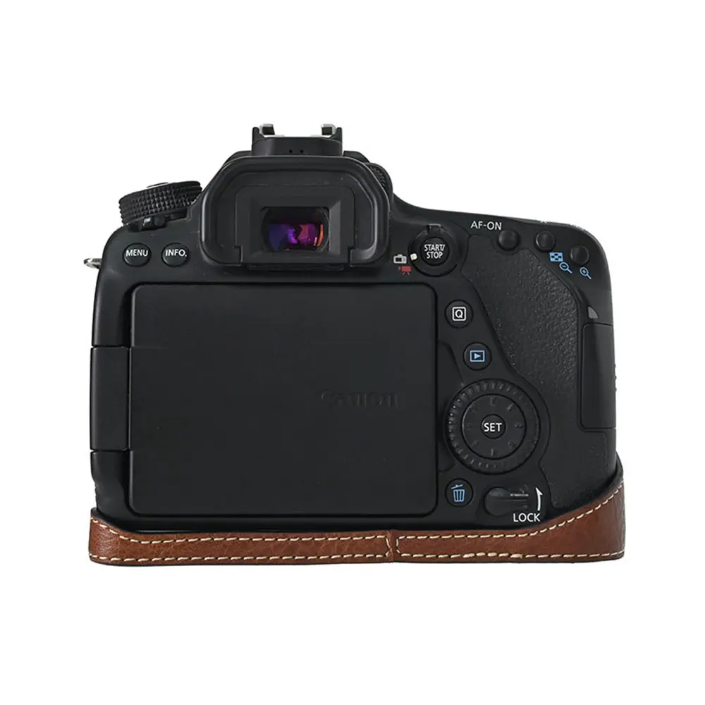 PU Leather Half Body Cover for Canon EOS 60D 70D 80D 90D Camera