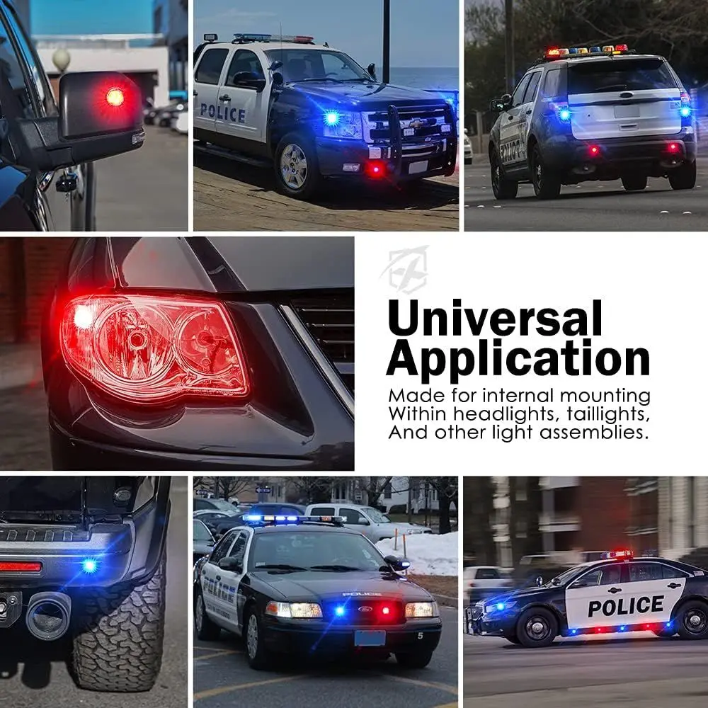 طقم مصابيح LED ستروب للشرطة مكون من 20 نمطًا مع لوحة تحكم لأضواء المركبات في حالات الطوارئ