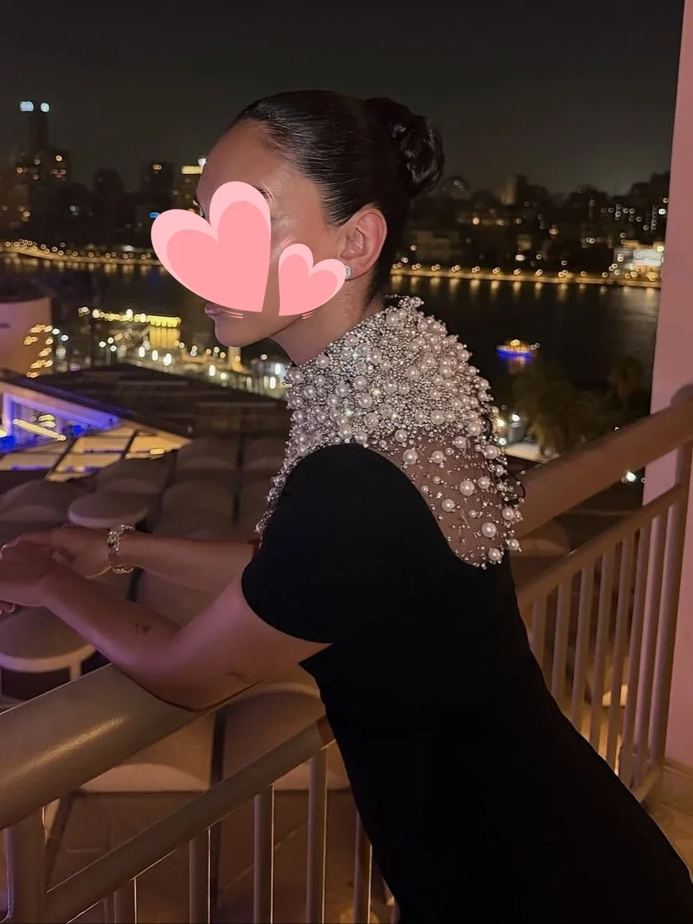 Suknie wieczorowe Jirocum Luxury Black Velvet z wysokim dekoltem, zdobione kryształkami, z krótkimi rękawami, suknie na studniówkę