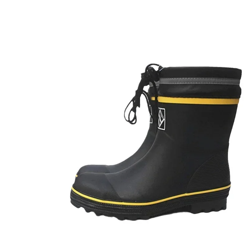 

DurableLabor Protection Water Shoes Men's Rain Boots Sole Rubber Rain Shoes Medium Tube Rain Boots Fishing Shoes