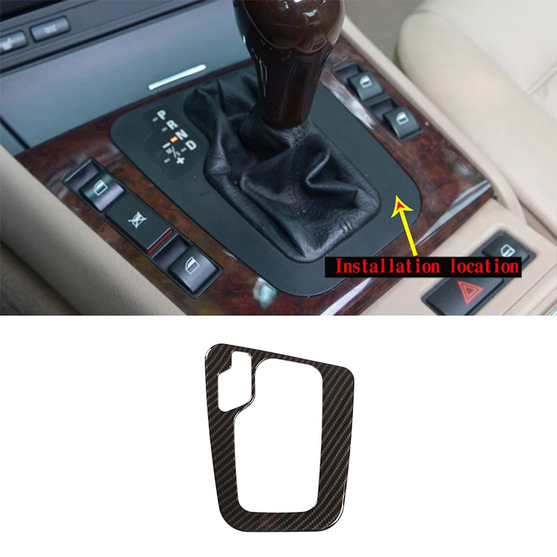For BMW 3 Series E46 1998-05 ABS Carbon Fiber/Chrome Automotive Interior Gear Shift Panel Cover Stickers Fecoration Accessories