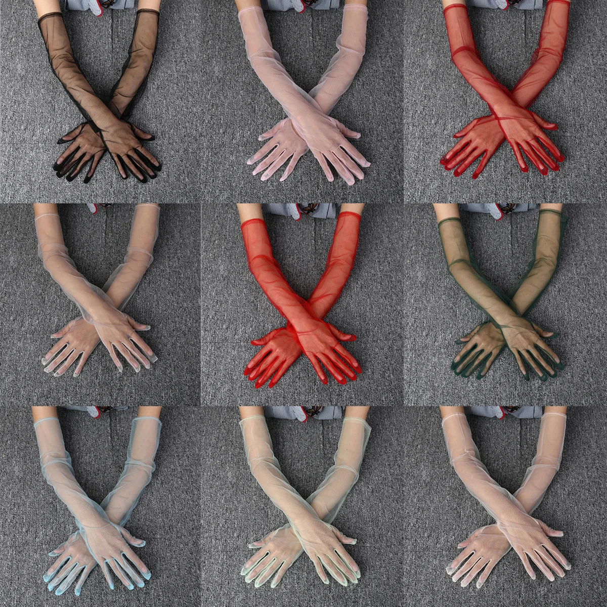 

55 см мягкий тюль свадебные перчатки пальцы длинные рукава невесты свадебные аксессуары женские вечерние украшения