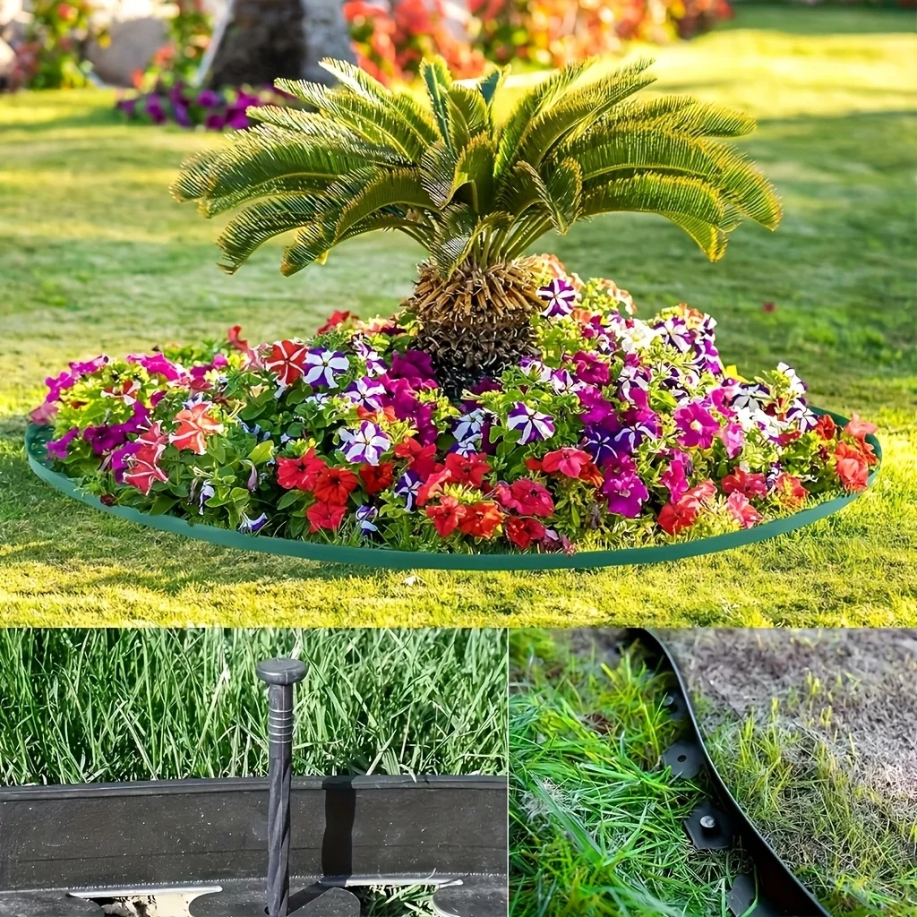 

1 roll, heavy-duty landscape trimming belt, black or green random grass and stone isolation belt, garden lawn isolation curb pla