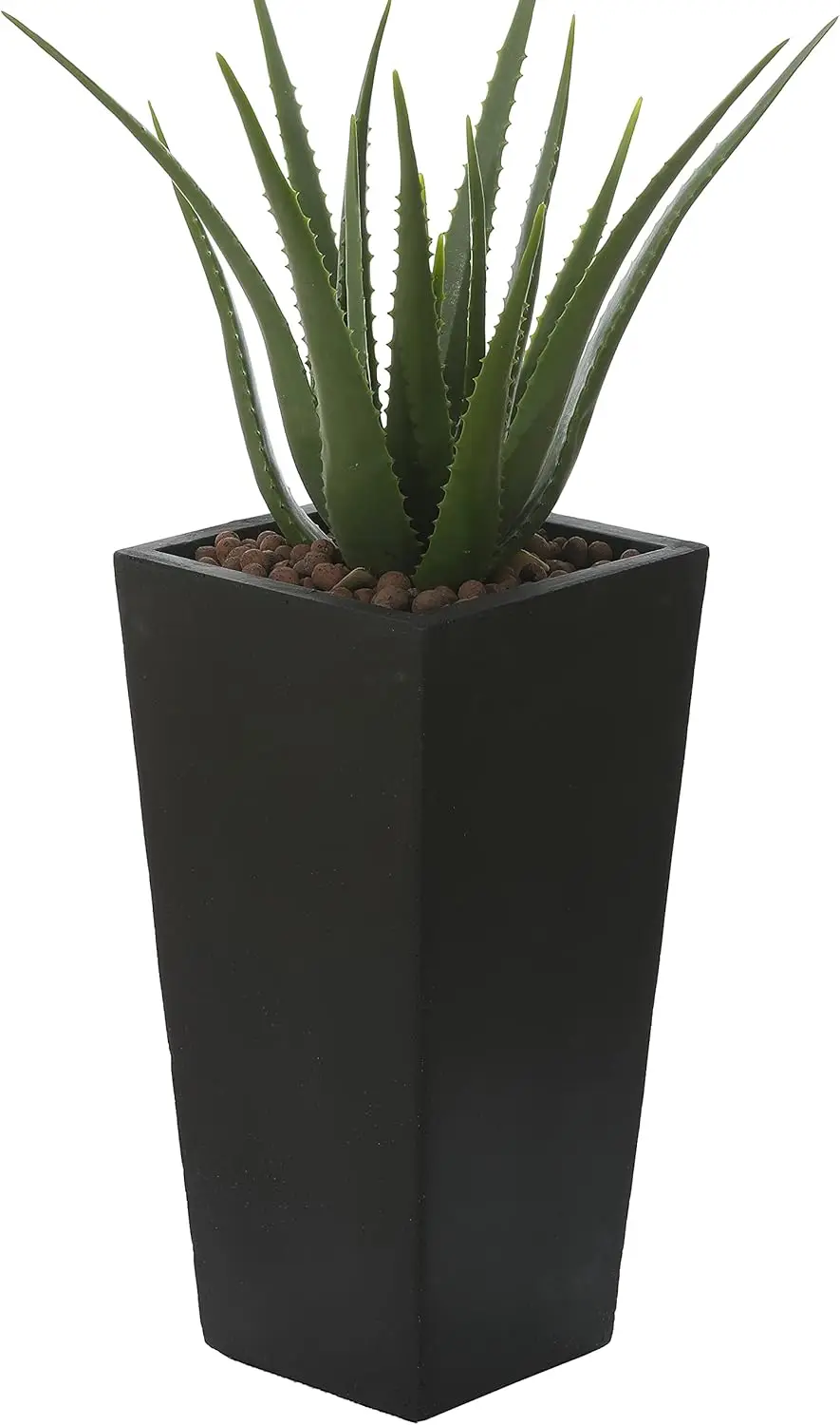 Tall Planters for Indoor Plants, Tapered Black Planters for Outdoor Plants, 18.5