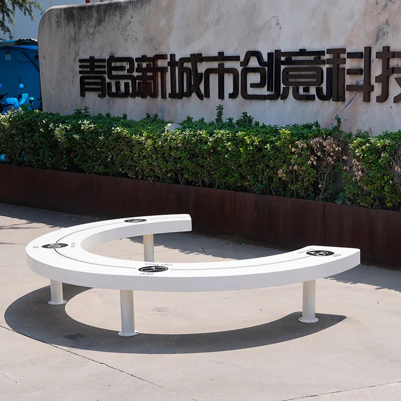 Outdoor park chair, garden rest bench, square seat bench, garden leisure bench landscape bench