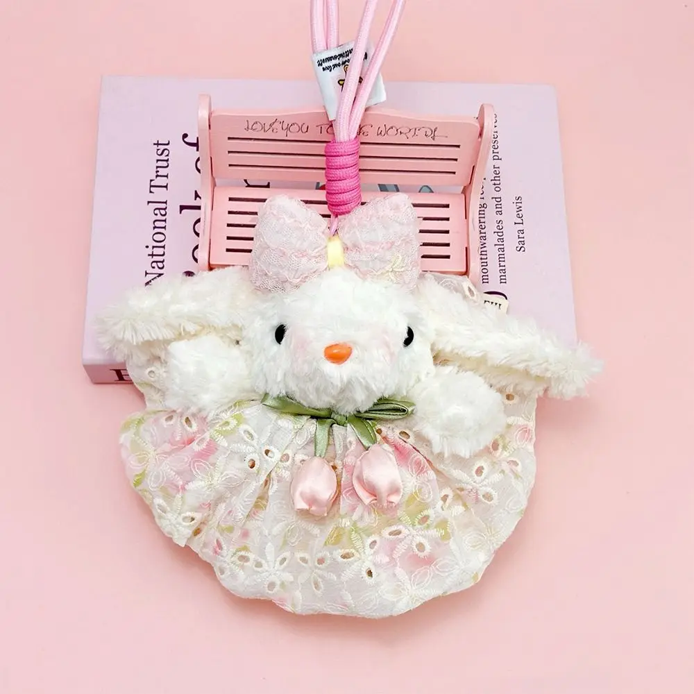 Cute Plush Rabbit Doll Pendant Cartoon Bowknot Plush Doll Toys Lop Ears Stuffed Hanging Decoration Gifts