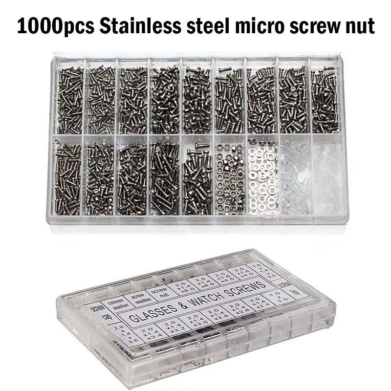 

Glasses Screw Set Nose Support Lens Leg Nut Frameless Glasses Spacer Cap Accessories 18 Specification Screw Set Box