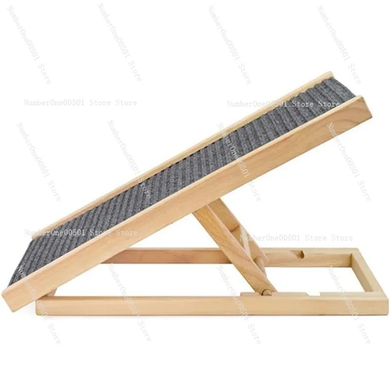 

Wooden Pet Steps Ramp for Bed Adjustable Folding Pet Stairs for Small Dogs Cats Senior Pets Non Slip Surface
