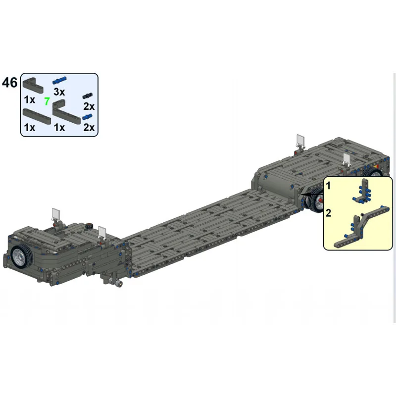 

MOC-35223Low Loader Dump Trailer Building BlocksModel with Steering Shaft Model1017PartsMOC Creative Boys Kids Birthday Toy Gift