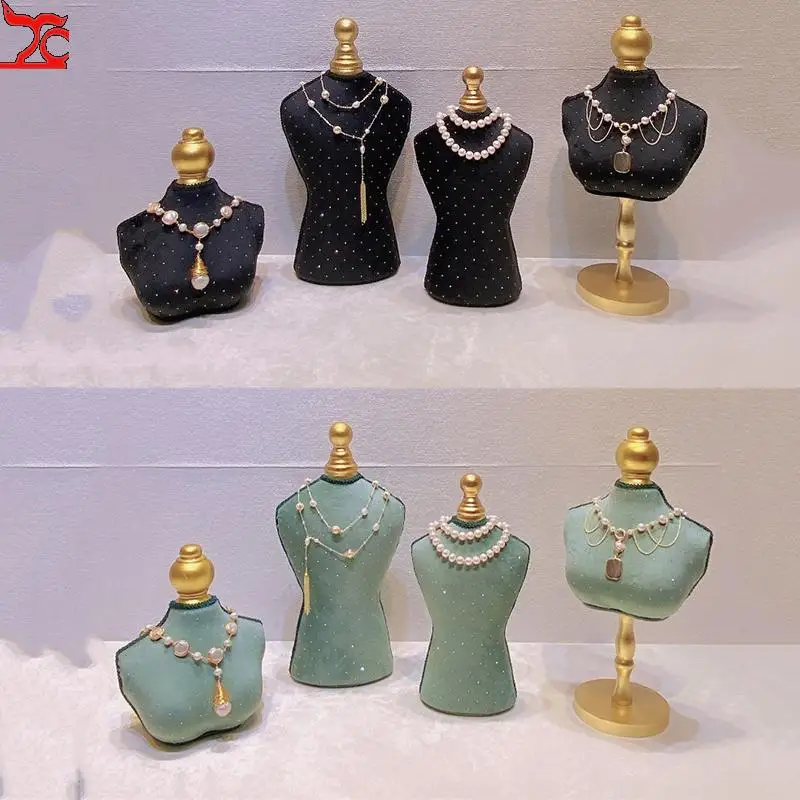 Exquisite Jewelry Exhibitor Counter Necklace Display Model Multiple Heights Available Luxurious Pearl Necklace Organizer Props