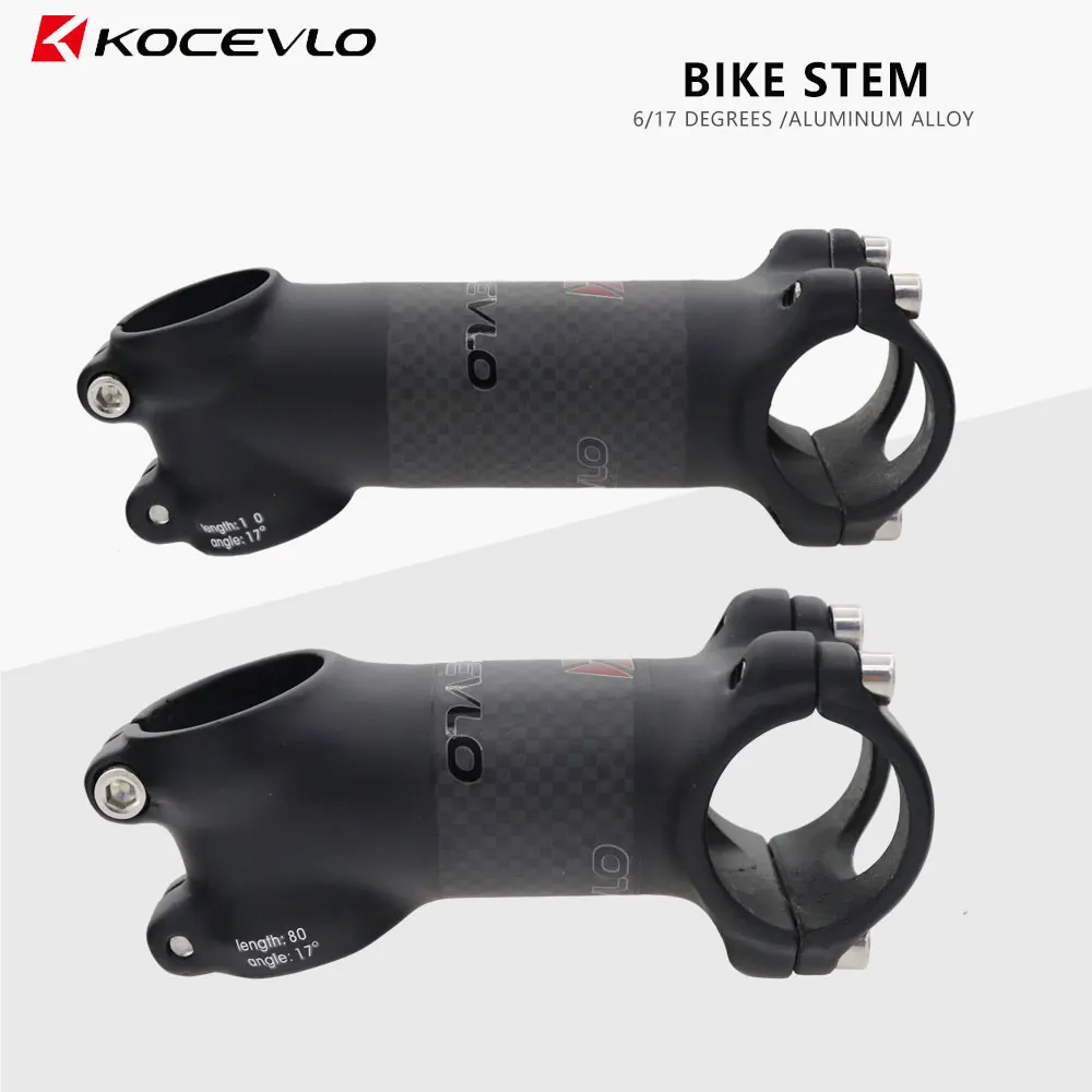 Kocevlo Bike Stem 6/17 Degrees MTB Mountain Road Bicycle Stem 31.8mm 70 -120mm Aluminum Alloy MTB Bicycle Parts