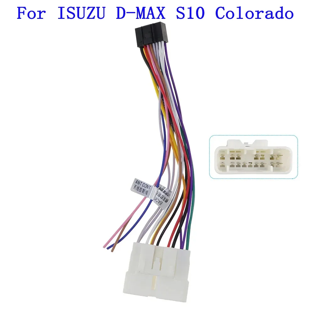 

Car 16pin Wiring Harness Adapter Decoder Android Radio Power Cable For ISUZU D-MAX S10 Colorado Blazer car audio Power Cables