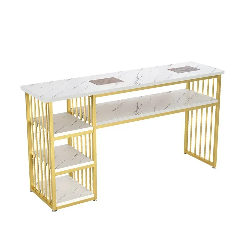 

Marble Manicure Nail Table Metallic Nail Desk Slon Manicure Professional Manicure Table Mesa Para Manicurista Salon Furniture