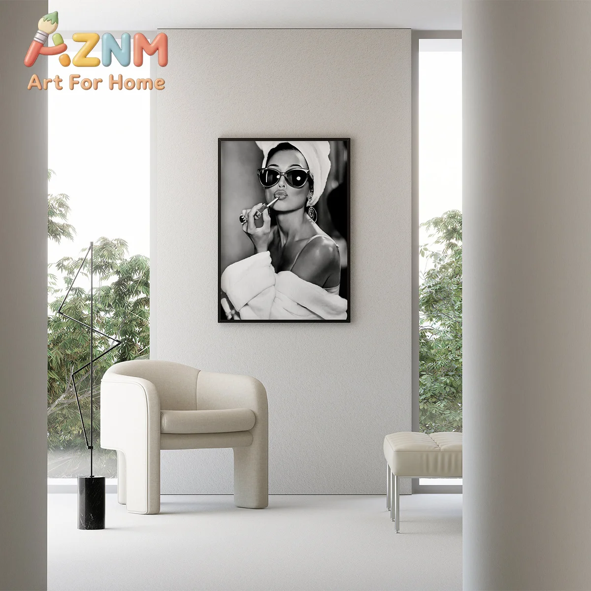 Fashion Glam Sexy Women Prints Poster Black and White Advanced Classic Luxury Canvas Painting Bathroom Home Decor-unframed