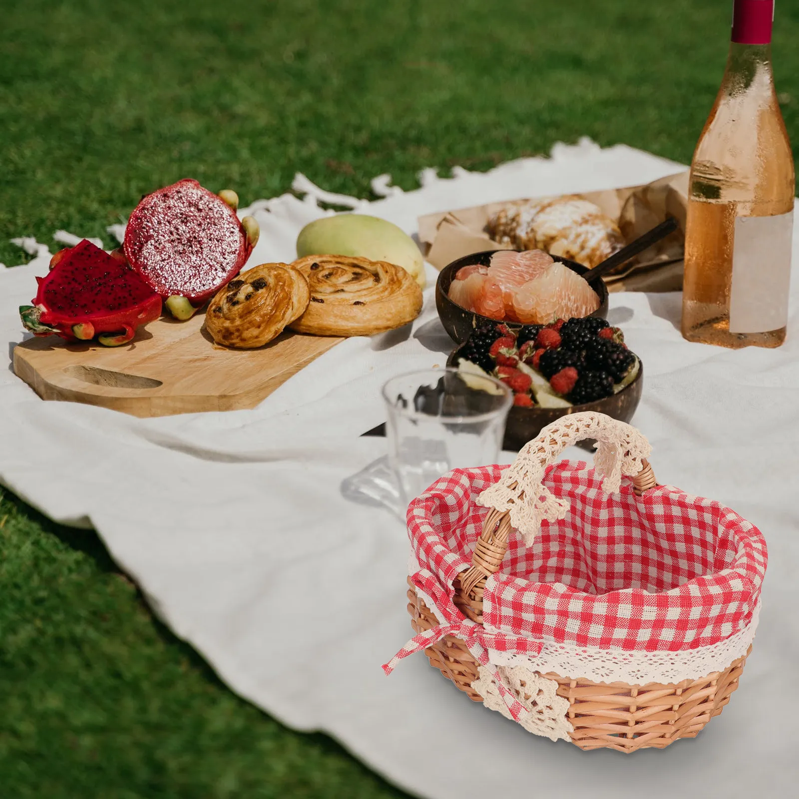 

Плетеная корзина для хранения из ротанга, ручной работы, декоративная, для фруктов, закусок, хлеба, овощей, кухонная, бытовая, контейнер для хранения, подарок