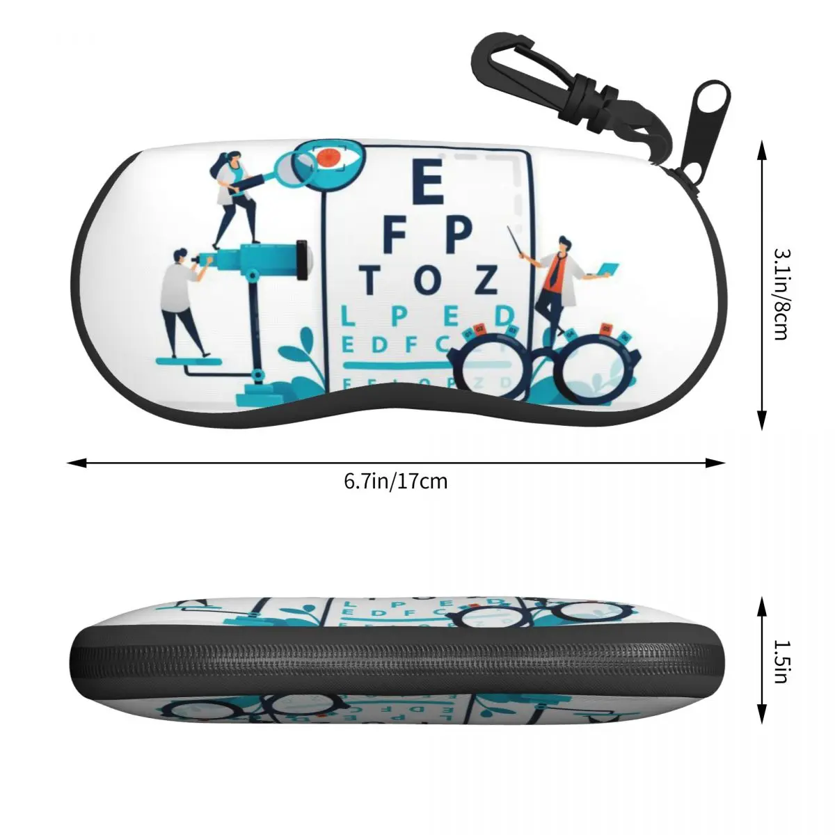 Custom Eye Chart Optical Optics Shell Glasses Case Unisex Cool Optometrist Eyeglasses Case Sunglasses Protector Box