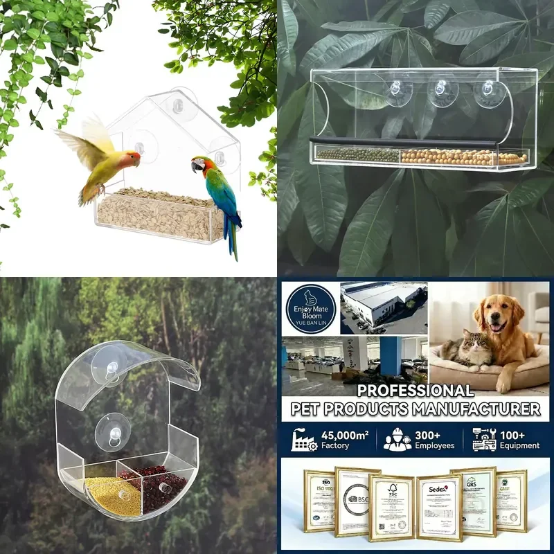 for Small Pet Birds Plastic Wall Mounted Bird Cage Feeder 15x6x15cm Durable Eco Friendly Handmade Outdoor Perch House
