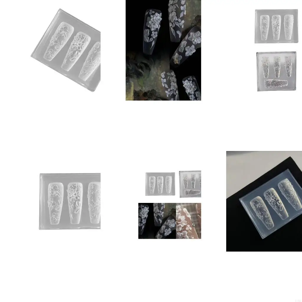 

R3MC Art Silicone Molds Embossing Mould Decorations for Manicurists