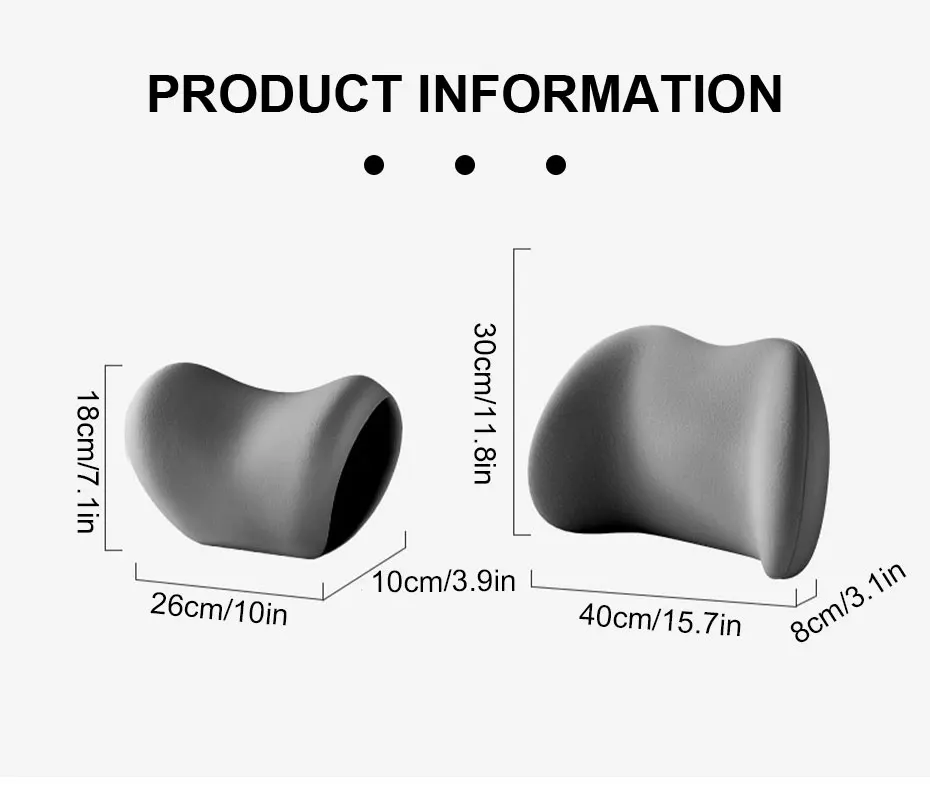 SEAMETAL Auto Kissen Innen Memory Foam Auto Kopfstütze Kissen Universal Auto Taille Kissen Schutz Kopf Hals Kissen Zubehör – Detail 11
