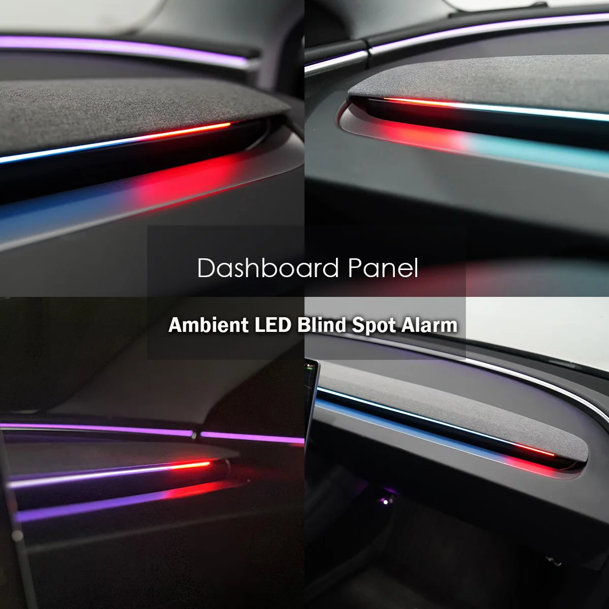 SATONIC V3.0 Blind Spot Alarm System with Ambient LED Light for Tesla Model Y Model 3 Highland 2026 Y Juniper Center Console BSD