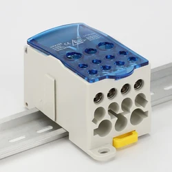 Din Rail Terminal Block UKK 80A/125A/160A/250A/400A Distribution Box One In Several Out Unipolar Junction Box wire Connector