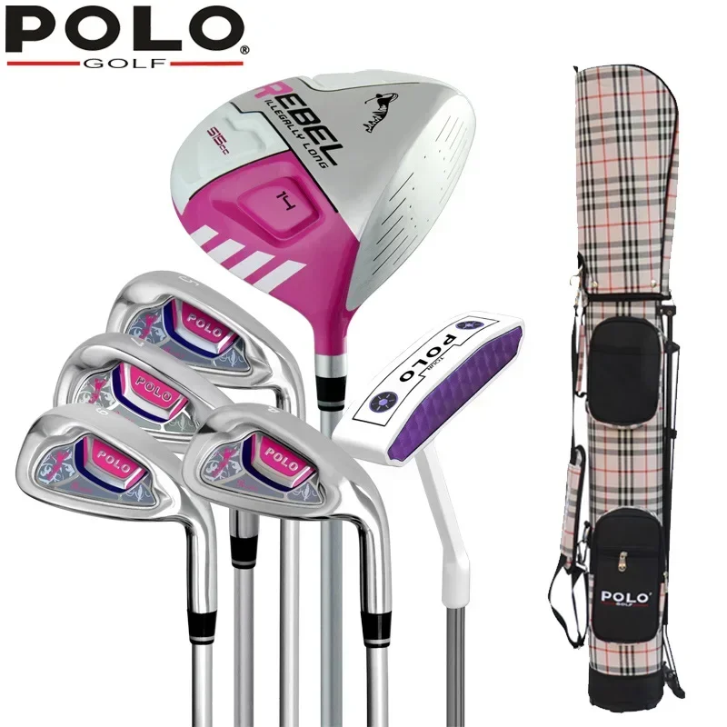 

POLO. Womens Female Ladies 6-Pieces Half Golf Clubs Set Carbon Graphite shaft With Bag for Leaner Beginner