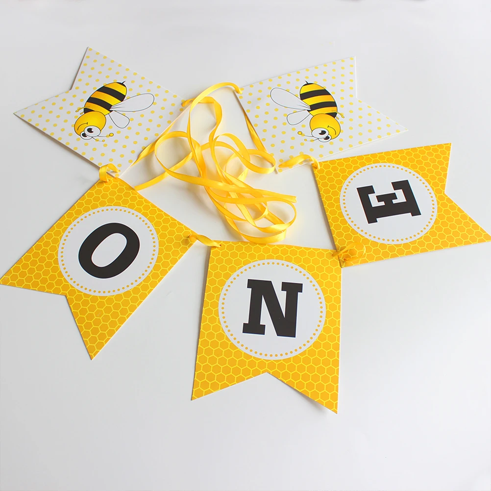 

Creative Bee Bunting Banner for Baby Birthday Nursery Room Hanging Garlandbaby shower birthday banner for baby paper