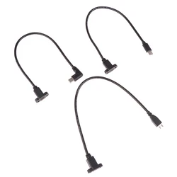 1Pc Micro Type USB USB 3.1 Male Connector To Type-c USB 3.1 Female Extension Cable 17mm With screws Panel Mount Hole 0.3m