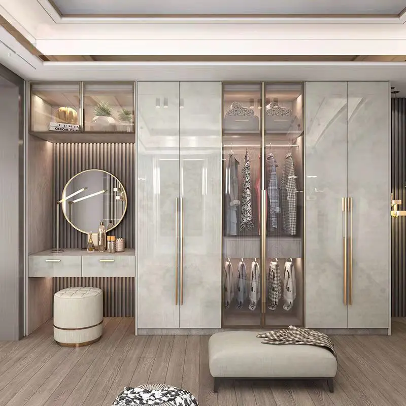 

Support Storage Wardrobes Glass Door Shelves Organizers Luxury Wardrobe Bedroom Storage ClothesCupboard Armoires home Furniture