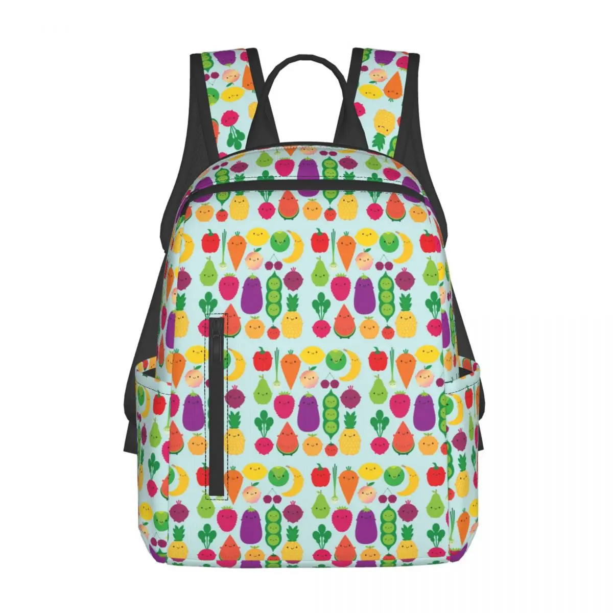 

5 A Day Fruit And Vegetables Backpack Large Capacity Kids BookBag School Bag Shoulder Bags for Men Women