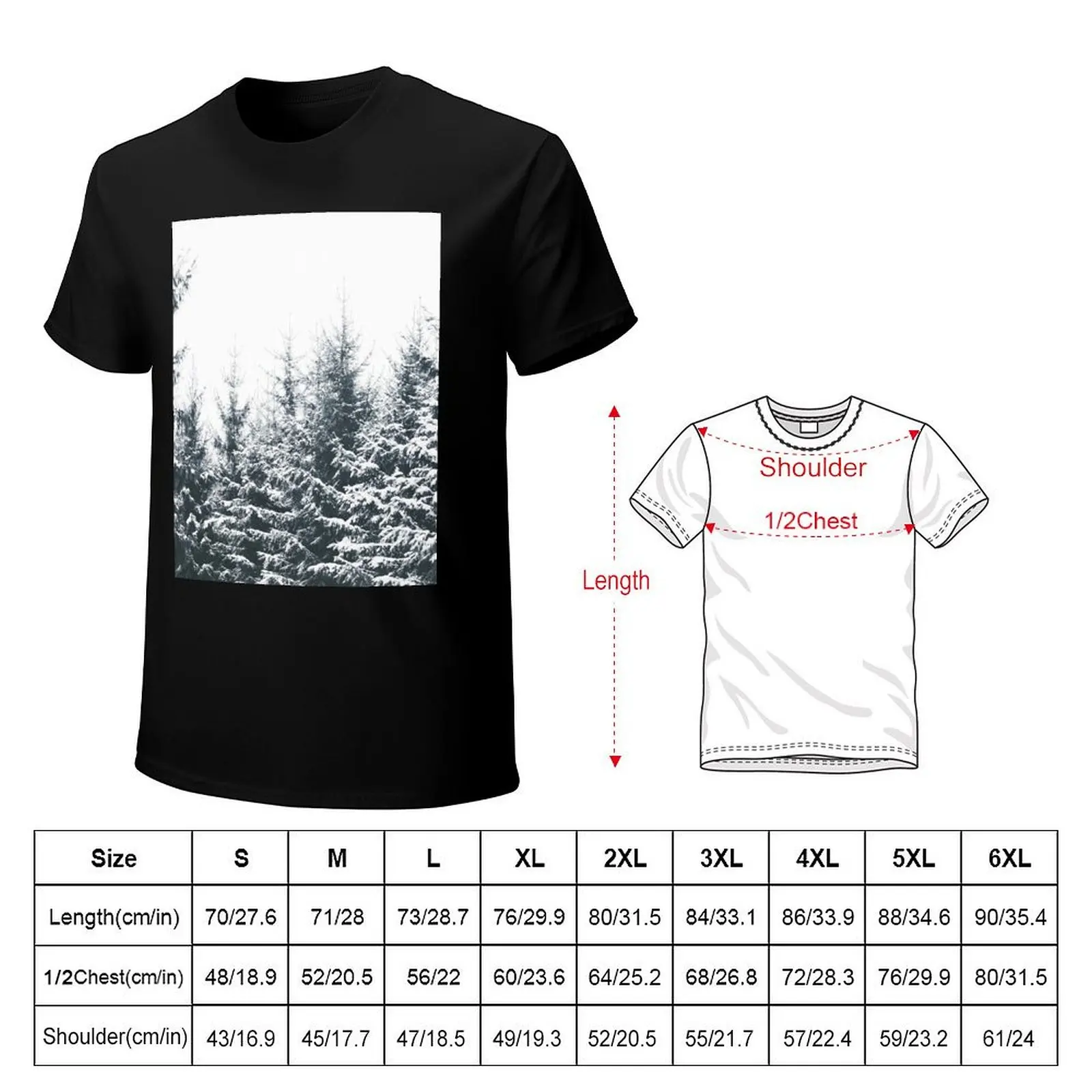 In Winter // Misty Moody Foggy Milky Woods Wonderland Forest With Cascadia Trees Covered In Snow T-Shirt