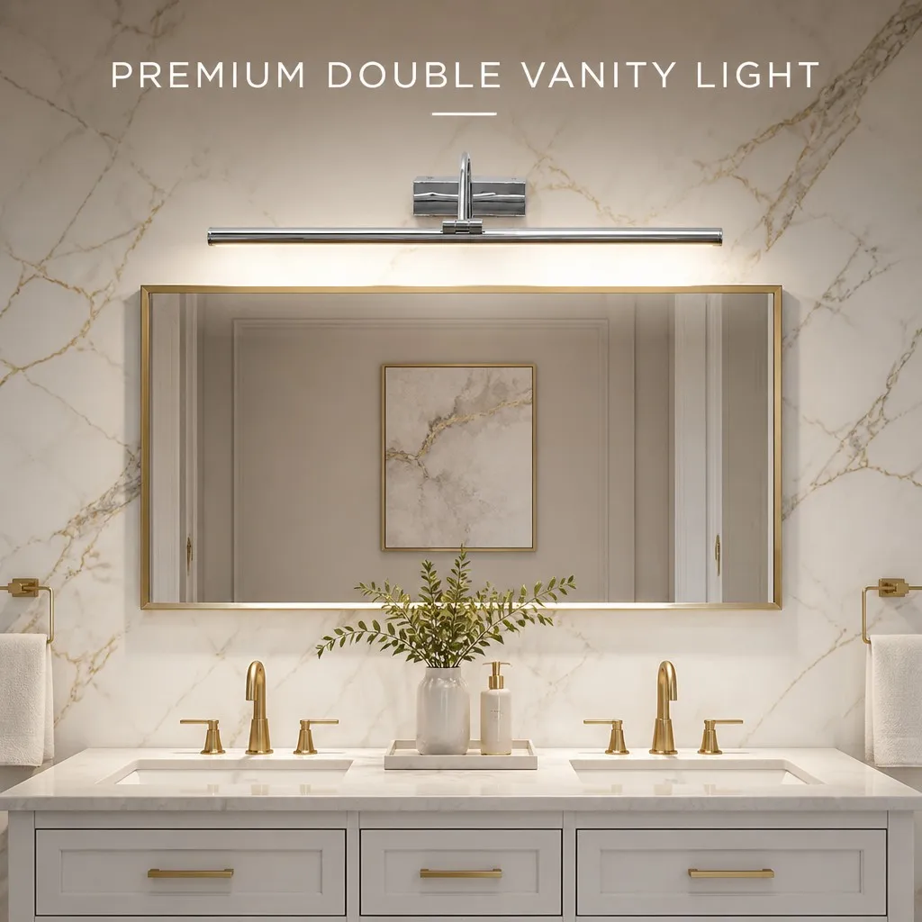 BENEWTON Dressing Table Mirror Light 40cm 60cm LED Makeup Vanity Wall Lamp Chrome 8W 12W 3 Color Modes 3000K 4200K 6500K IP44
