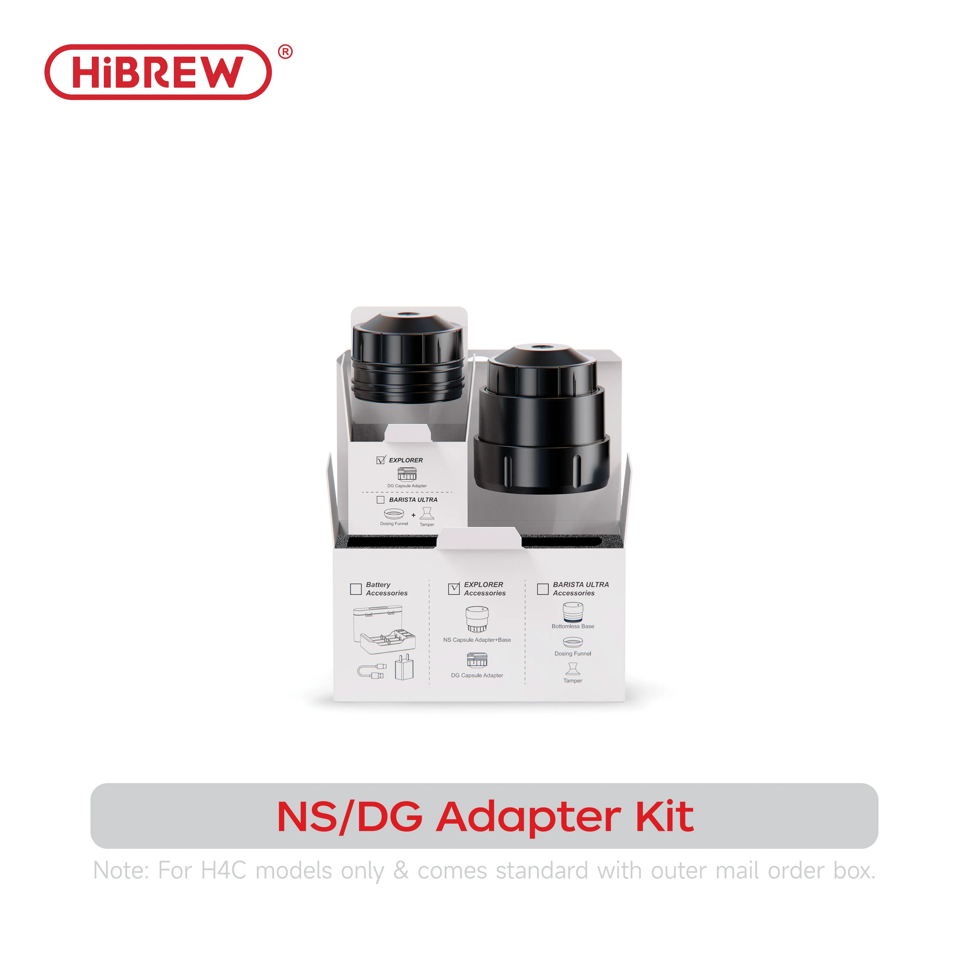 Hibrew h4c h4c portátil máquina de café expresso bateria substituível 51mm sem fundo acessório café moído nes dg adaptador