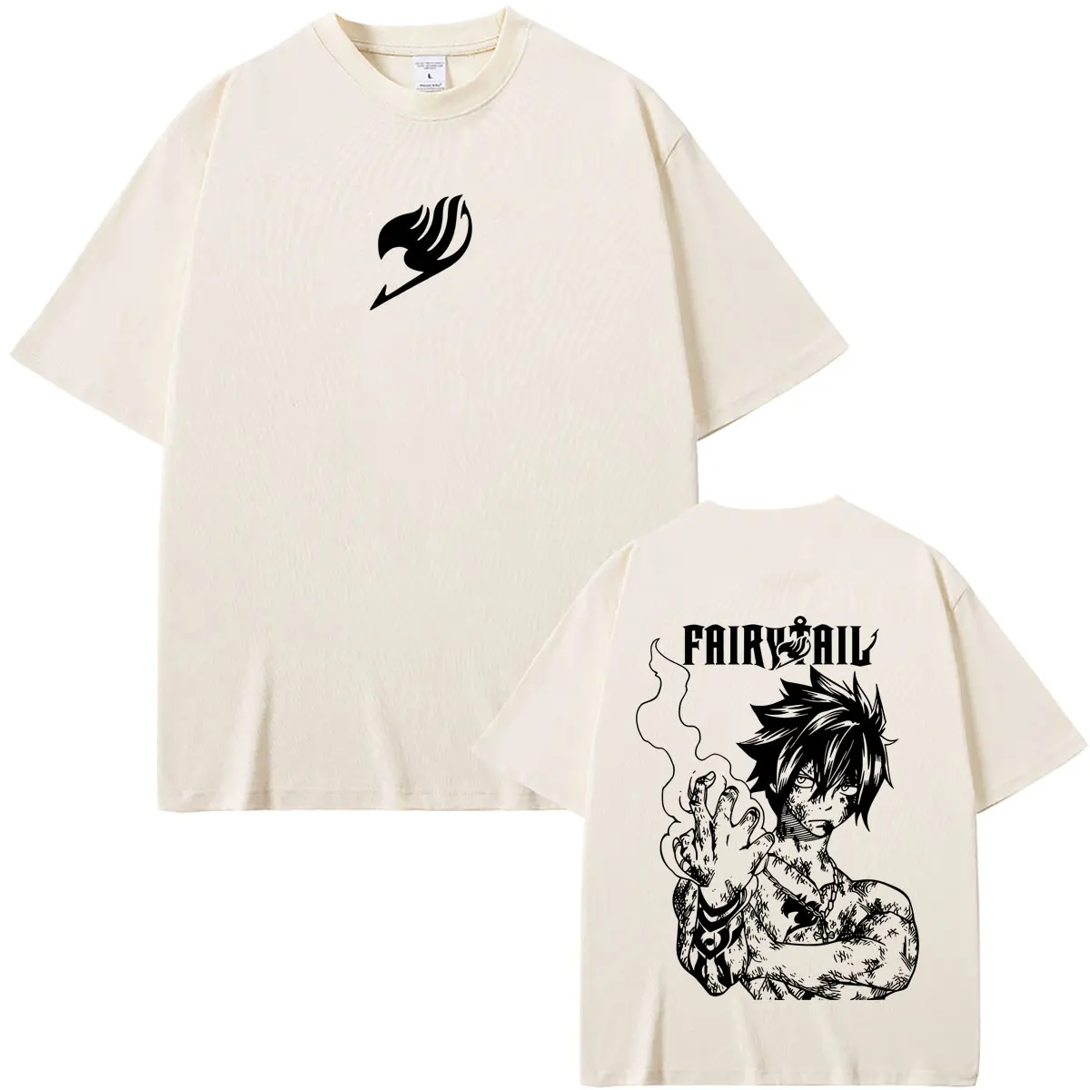 Anime Fairy Tail Merch T-shirt Cartoon Gray Fullbuster Graphic T Shirts Men's Women's Manga Casual Oversized Short Sleeve Tshirt