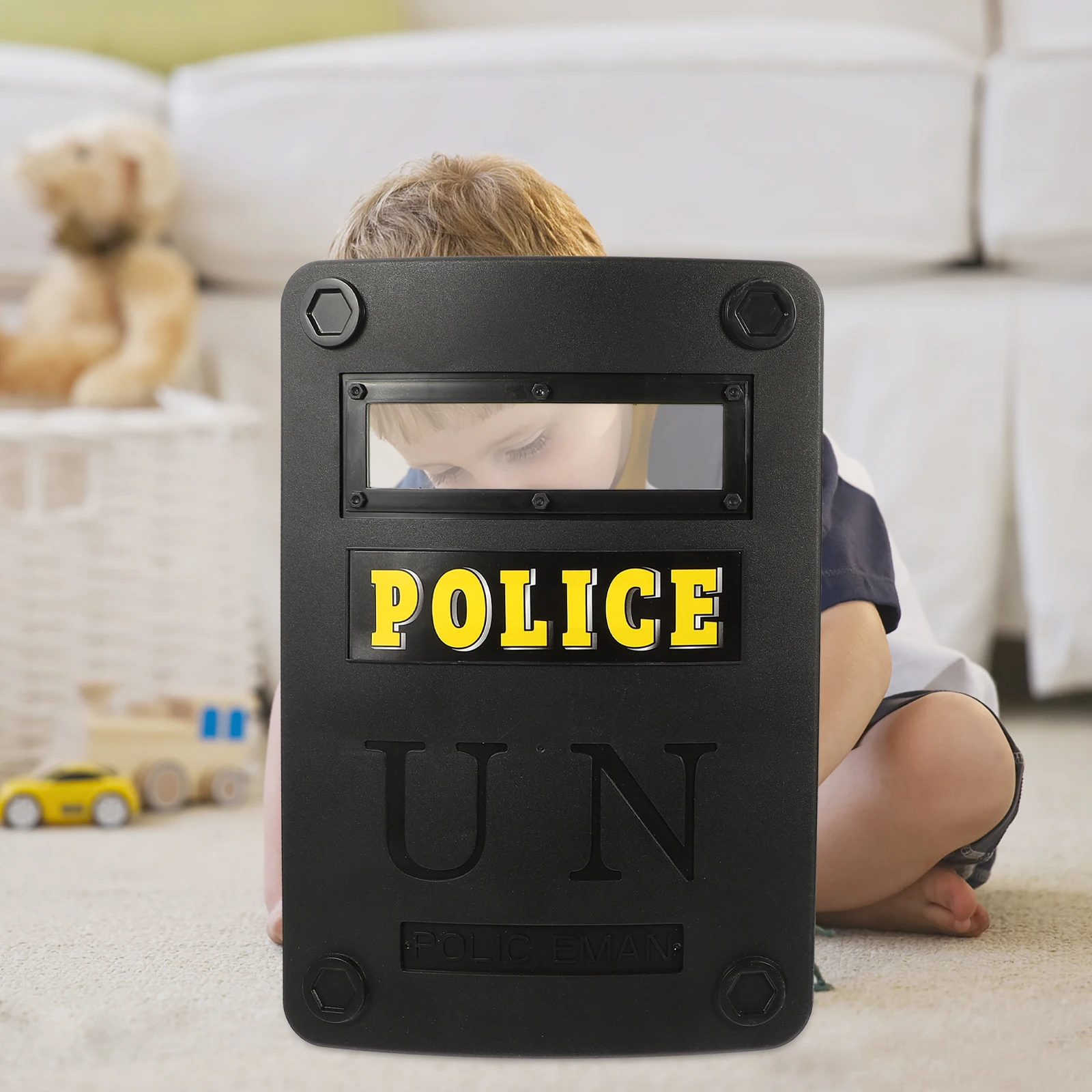 

Kids Police Shield Toys Policeman Role Play Tool Pretend Dark Grey Plastic Multi-functional